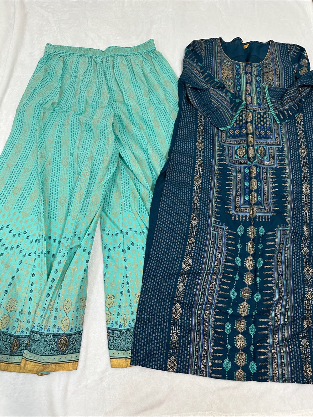 🍐 Aurelia Traditional Indian Tunic & Wide Leg Pant Set